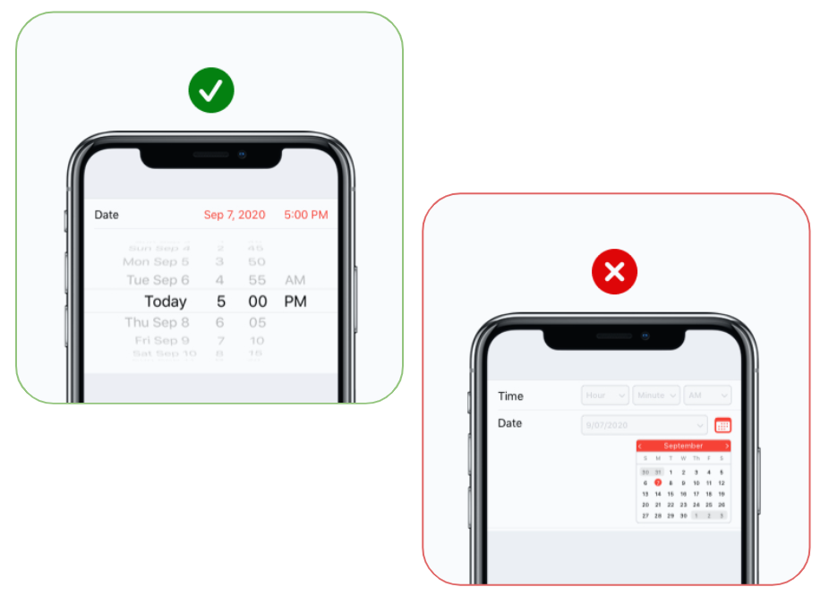 Touch controls - desktop vs mobile calendar
