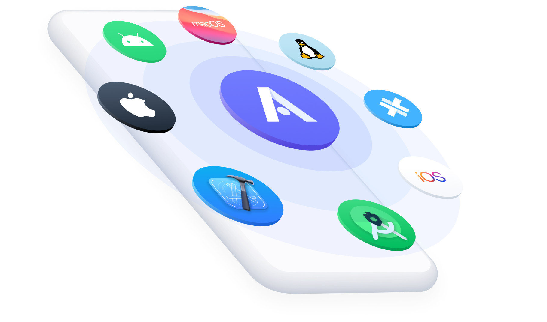 Appflow icon surrounded by app icons