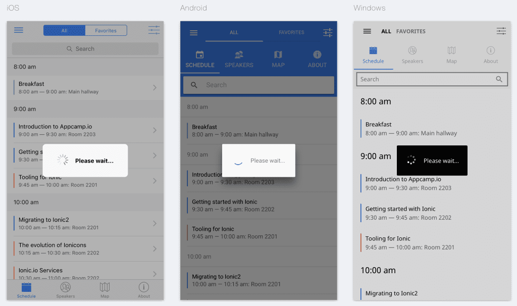 conference app - loading