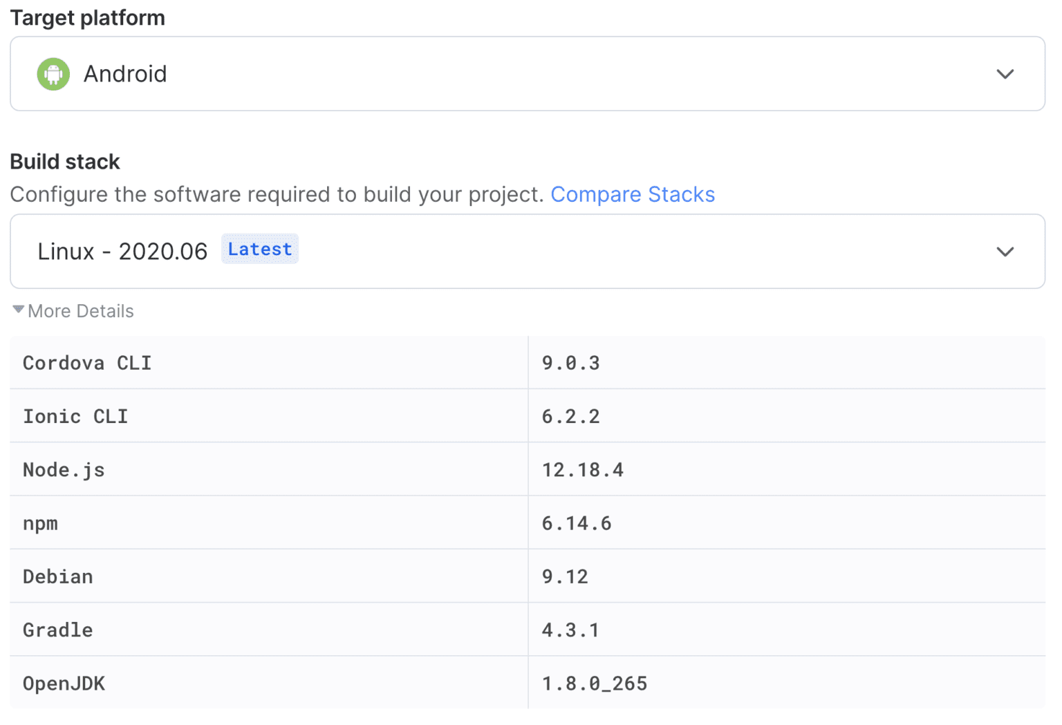 Build Stacks in Appflow - Ionic Blog