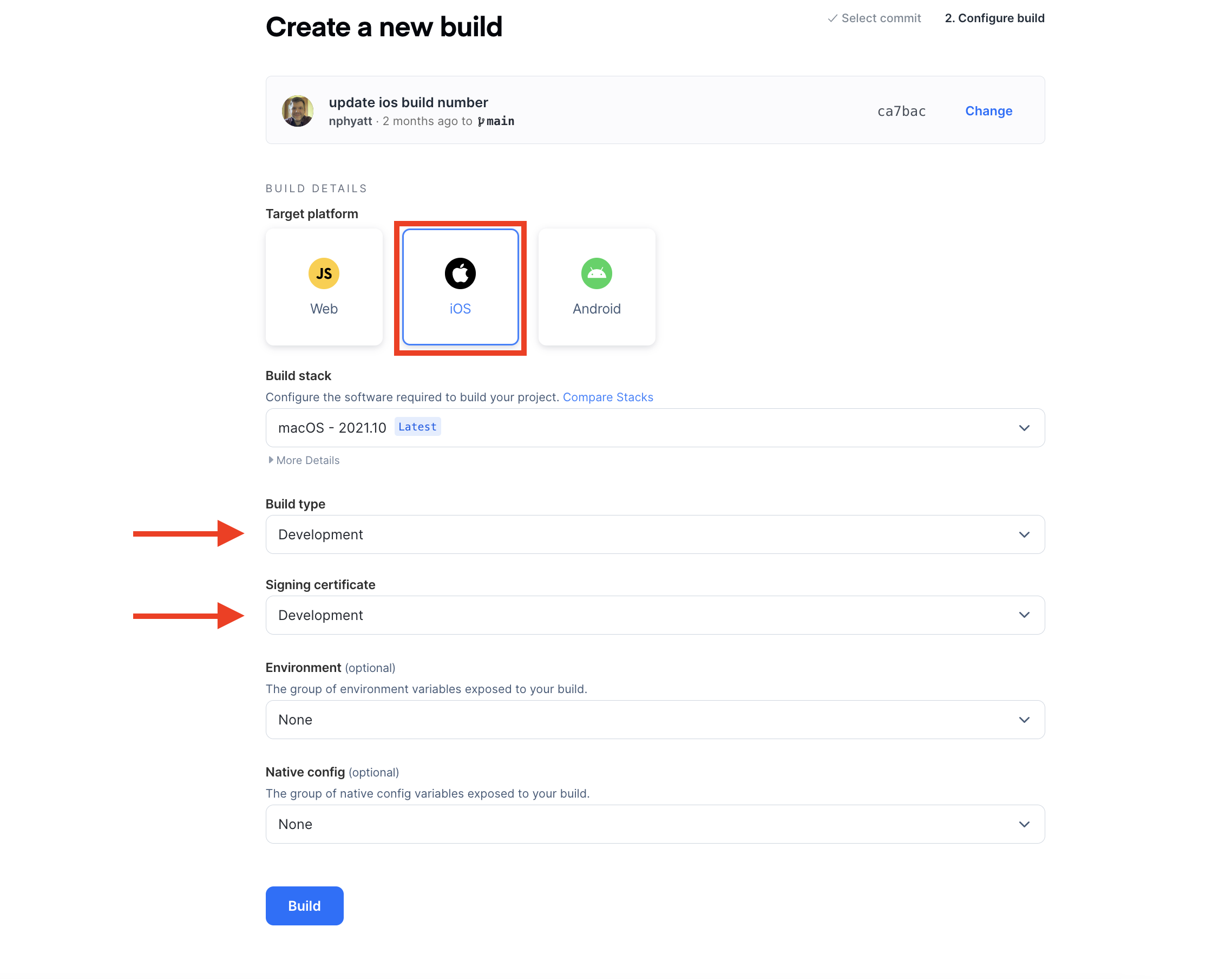 Appflow-create-ios-build