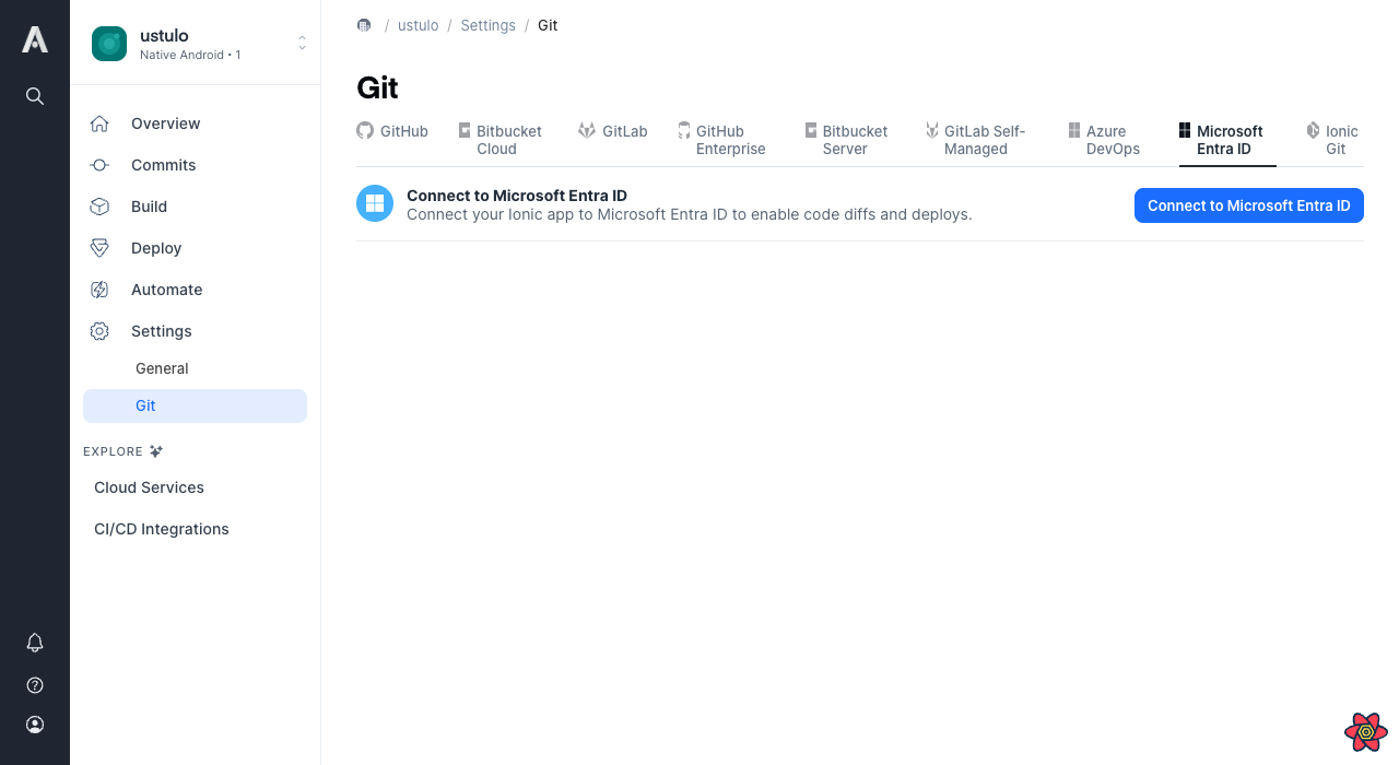 App Git Settings