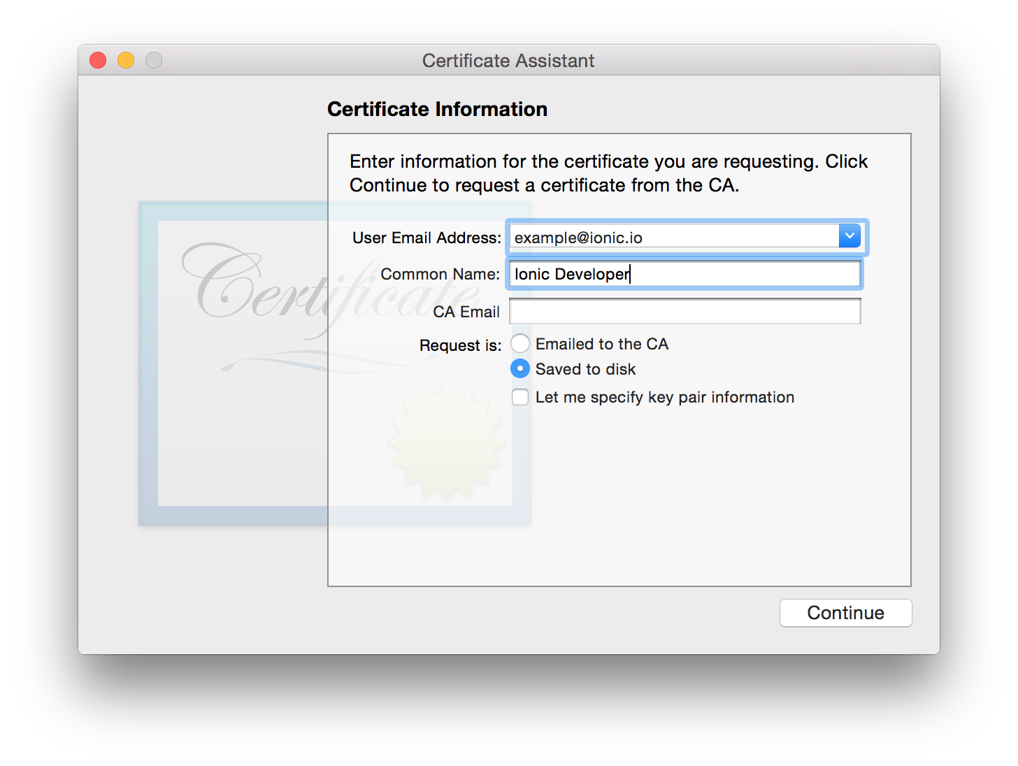 certificate assistant for mac